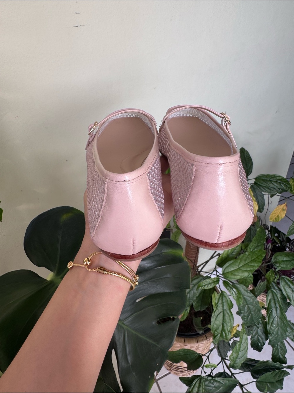 Talbots Pale Pink Mary Jane Ballet Flats with Mesh Upper - Picture 5 of 7